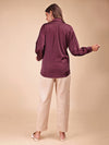 WINE SATIN SHIRT WITH TROUSER