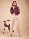 WINE SATIN SHIRT WITH TROUSER