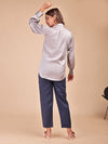 GREY SATIN SHIRT WITH TROUSER