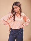 PEACH SATIN SHIRT WITH TROUSER