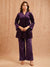 PURPLE EMBOSSED VELVET CO-ORD SET