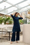 GUNJAN LADHA IN NAVY CUT WORK TUNIC AND BOTTOM SET