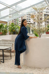 GUNJAN LADHA IN NAVY CUT WORK TUNIC AND BOTTOM SET