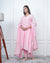 PINK KALI KURTA SET WITH FIDA DUPATTA