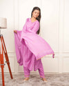 LILAC KALI KURTA SET WITH FIDA DUPATTA