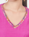 MAGENTA KALI KURTA SET WITH FIDA DUPATTA