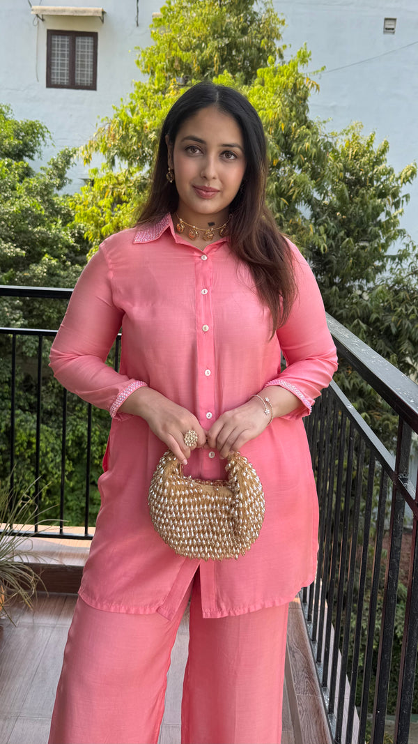 SHREYA SHARMA IN PINK SEQUIN COTTON CO-ORD SET