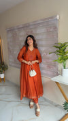 TANIYA ATMARAMANI ORANGE YOKE KALIKURTA SET