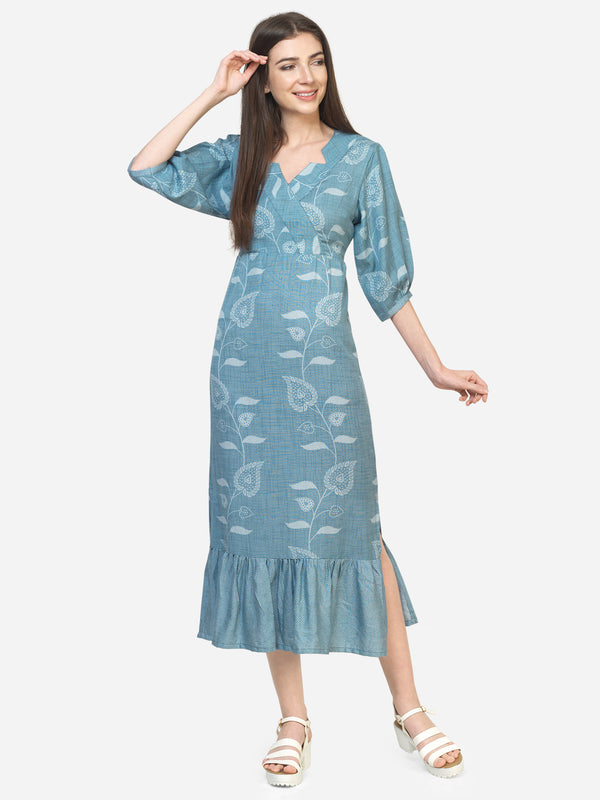 TRIANGLE COLLARED MAXI DRESS