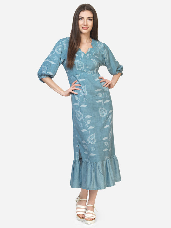 TRIANGLE COLLARED MAXI DRESS