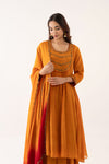 GEETIKA SOBTI IN ORANGE CHINNON KURTA SET