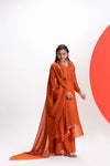 ORANGE STRAIGHT KURTA SET