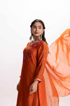ORANGE STRAIGHT KURTA SET