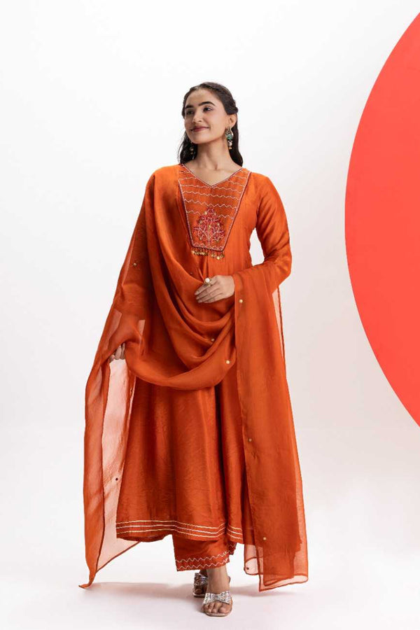 ORANGE YOKE KALIKURTA SET
