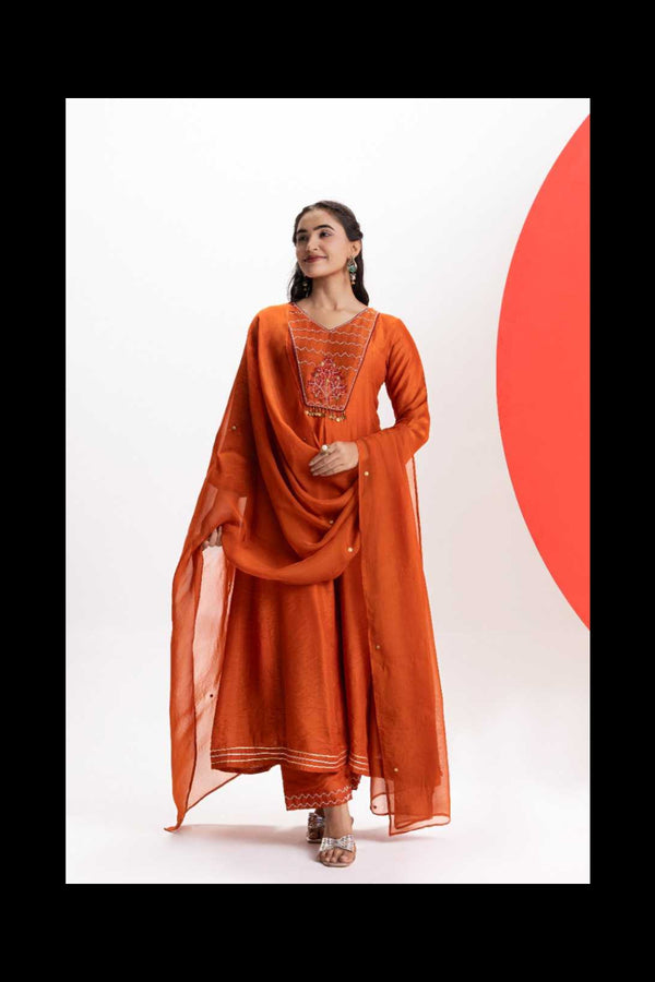ORANGE YOKE KALIKURTA SET
