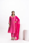 PINK TISSUE KURTA SET