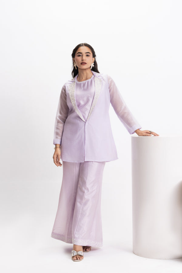 MOONFLOWER EMBROIDERED JACKET & TROUSER SET