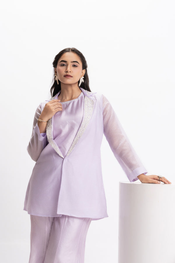 MOONFLOWER EMBROIDERED JACKET & TROUSER SET