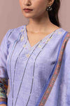 LILAC PRINTED COTTON LINEN KURTA SET