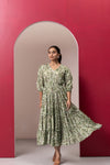 GREEN RAYON GYPSY DRESS