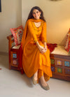 PANKHURI AWASTHI IN ORANGE CHINNON KURTA SET