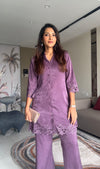 GUNJAN LADHA IN LILAC CUT WORK TUNIC AND BOTTOM SET