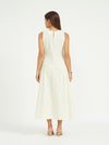 White Pinstripe A-Line Maxi Dress