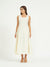 White Pinstripe A-Line Maxi Dress