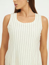 White Pinstripe A-Line Maxi Dress