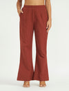 Rust Pinstripe Co-ord Set with Scalloped Hem