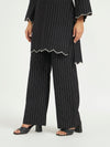 Black Pinstripe Co-ord Set with Scalloped Hem
