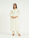 Classic White Pinstripe Kurta Set