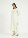 Classic White Pinstripe Kurta Set