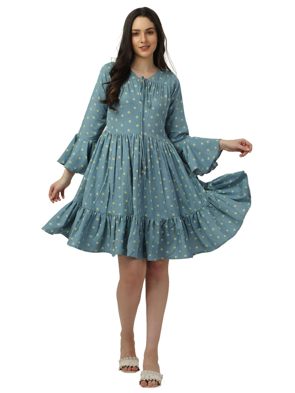 POLKA TIRED WESTERN DRESS