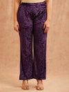PURPLE EMBOSSED VELVET CO-ORD SET