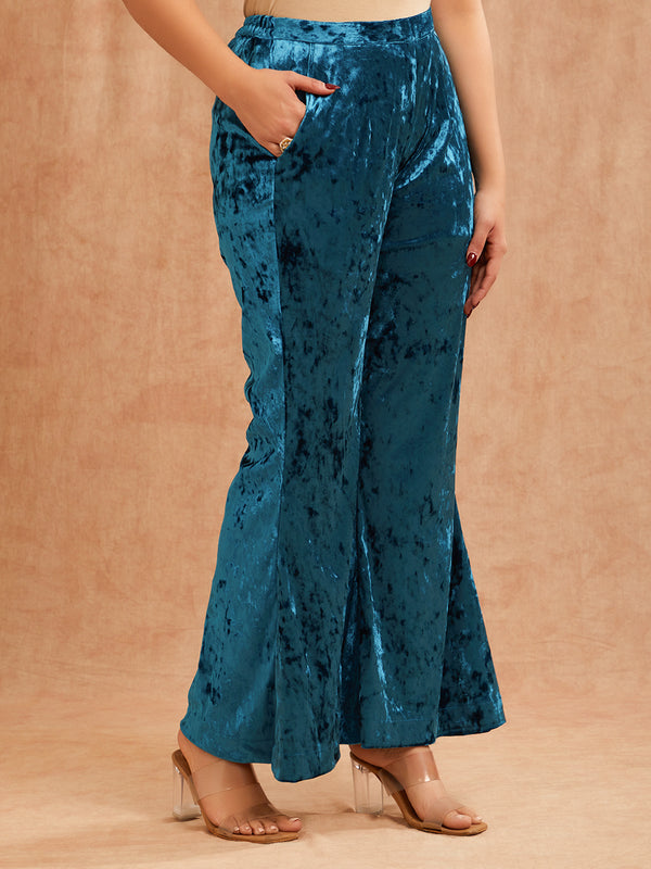 BLUE VELVET PITA EMBROIDERED CO-ORD SET