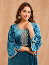 BLUE VELVET PITA EMBROIDERED CO-ORD SET