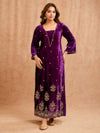 PURPLE VELVET FESTIVE TUNIC