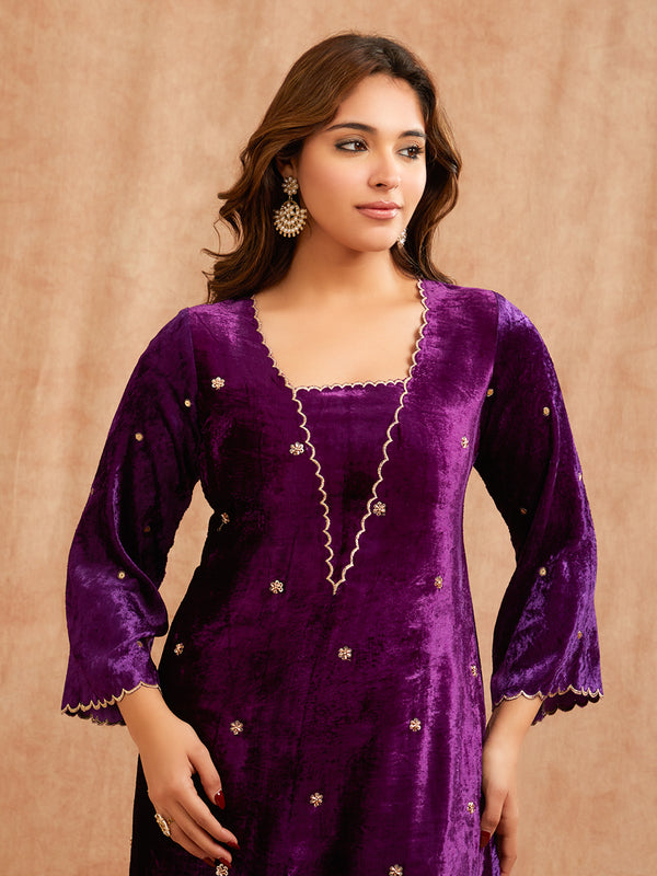 PURPLE VELVET FESTIVE TUNIC