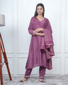 MAGENTA KALI KURTA SET WITH FIDA DUPATTA