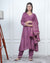 MAGENTA KALI KURTA SET WITH FIDA DUPATTA