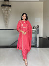 ROSHINI SAINI IN RED SILK FESTIVE KURTA SET