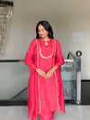 ROSHINI SAINI IN RED SILK FESTIVE KURTA SET