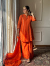 DEEPIKA KEWALRAMANI IN ORANGE CHANDERI KURTA SET