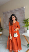 TANIYA ATMARAMANI ORANGE YOKE KALIKURTA SET