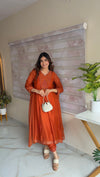 TANIYA ATMARAMANI ORANGE YOKE KALIKURTA SET