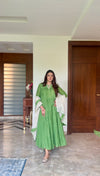 RADHIKA AGARWAL IN GREEN CHANDERI GATHERED ANAKALI