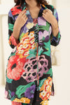 BLACK MYRA FLORAL CO-ORD SET.