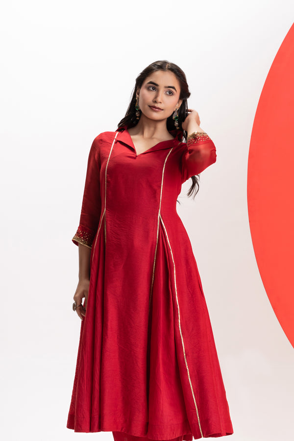 RED KALI TUNIC SET
