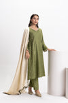 CHANDERI DOUBLE KALI EMBROIDERED KURTAPANT SET